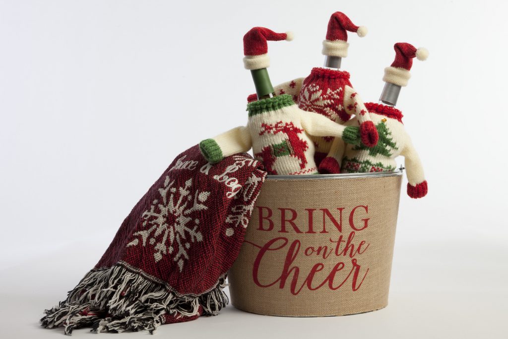 4865007c-bring-on-cheer-beverage-tub-with-holiday-throw-knit-sweater-hat-bottle-toppers-group