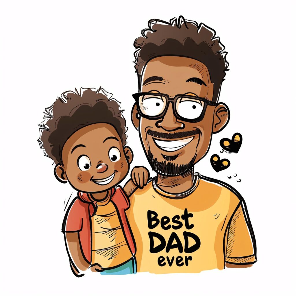 dad and son celebrating Best Day ever! at Lillian Vernon